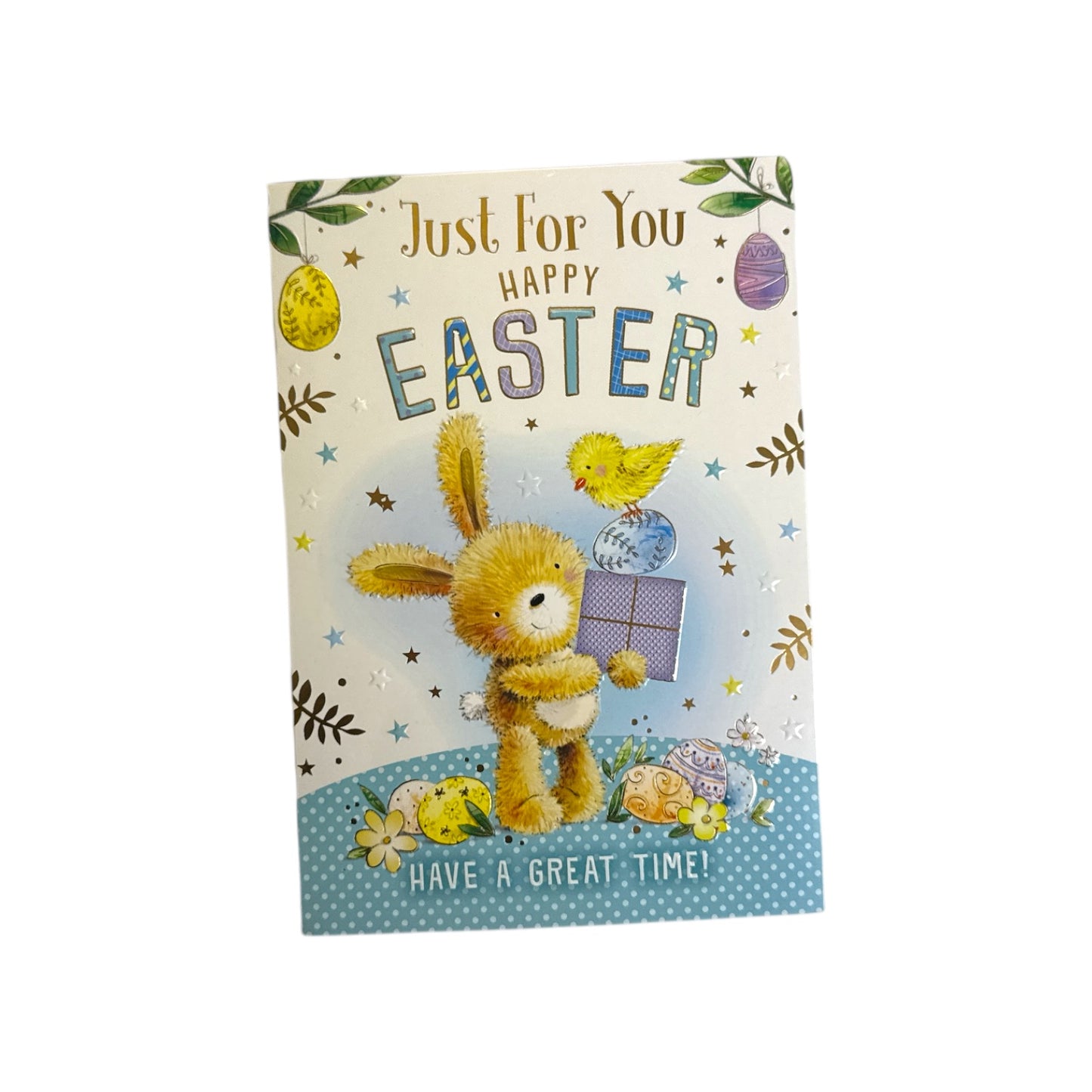 Just For You Rabbit And Chicks Design Open Easter Card