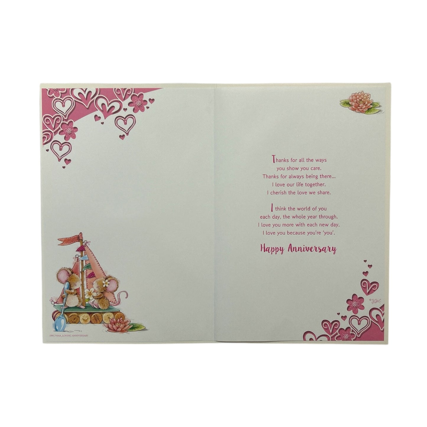 With Love To My Wife Yacht and Hearts Design Anniversary Card