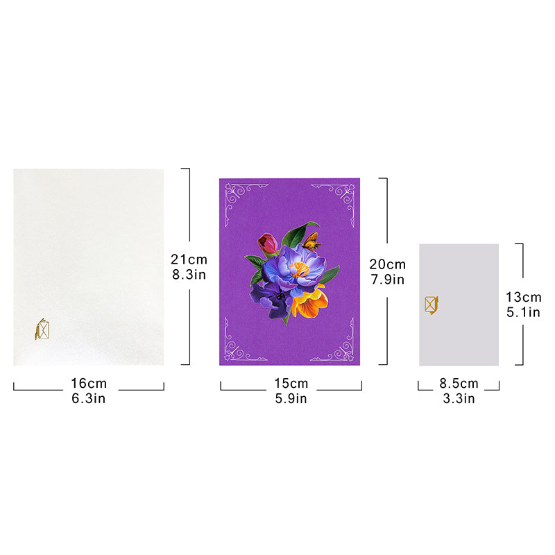 Joyful Blossoms Spring Bouquet 3D Pop Up Greeting Card