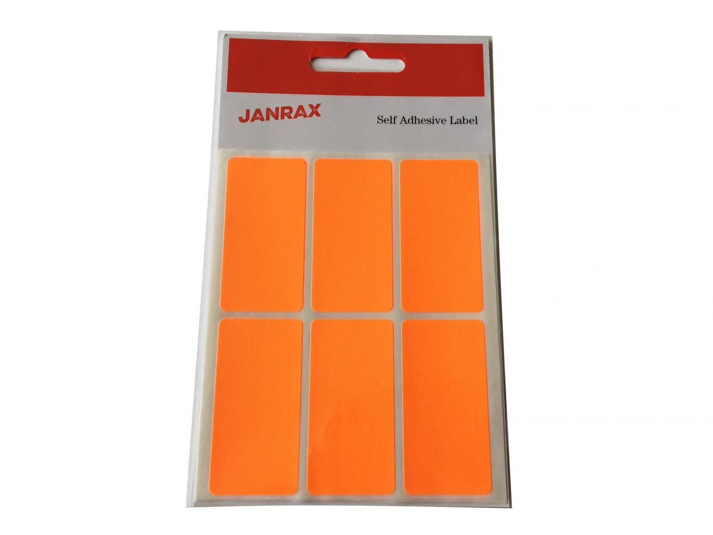 Pack of 24 Fluorescent Orange 25x50mm Rectangular Labels - Adhesive Stickers
