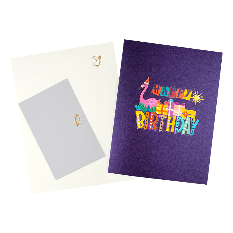 Flamingo Fiesta 3D Pop Up Birthday Card