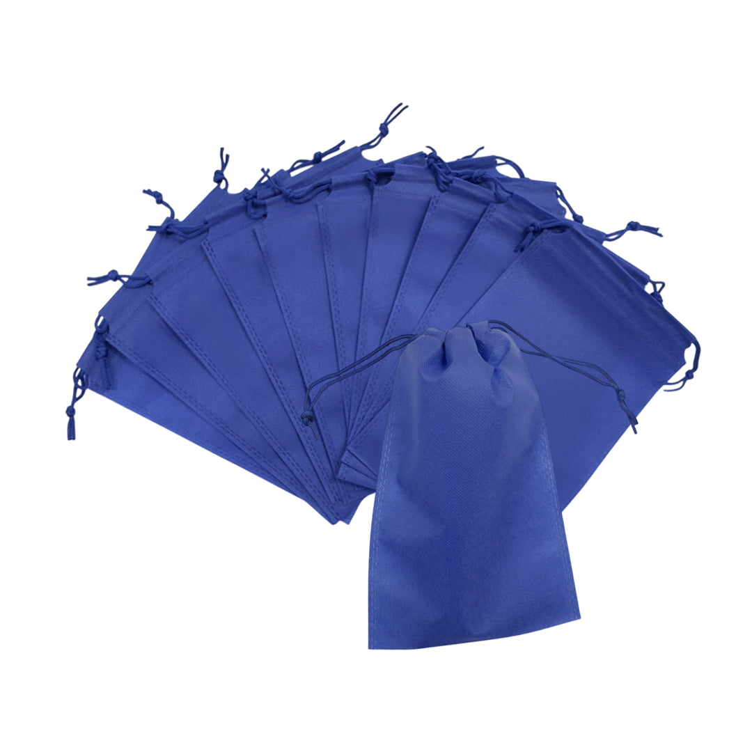 Pack of 100 Blue Coloured 35x25cm Non-Woven Drawstring Bags