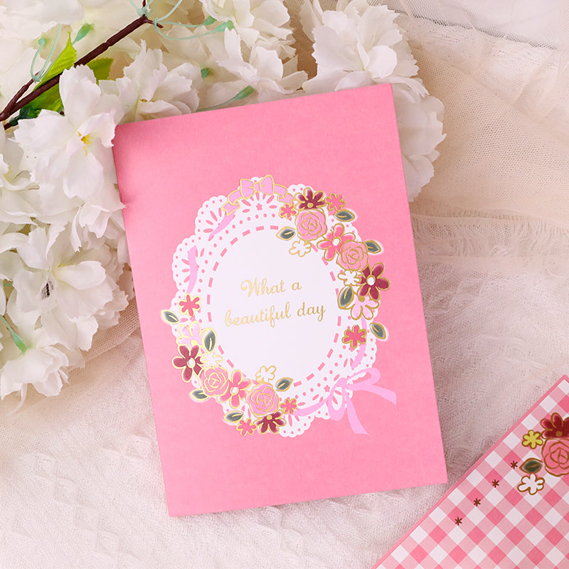 Flower Basket 3D Pop Up Greeting Card - Floral Birthday Mother Love Anniversary Nature