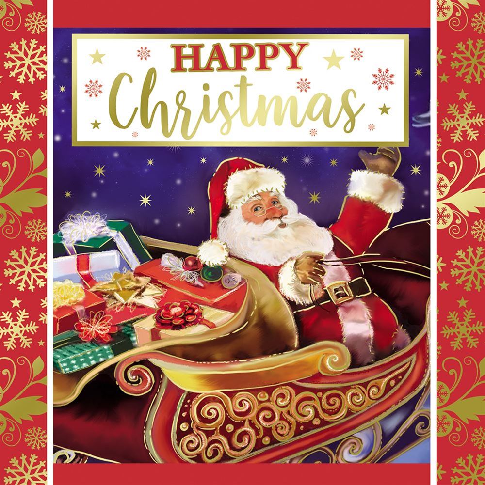 Pack of 10 Festive Sleigh Ride Christmas Boxed Cards