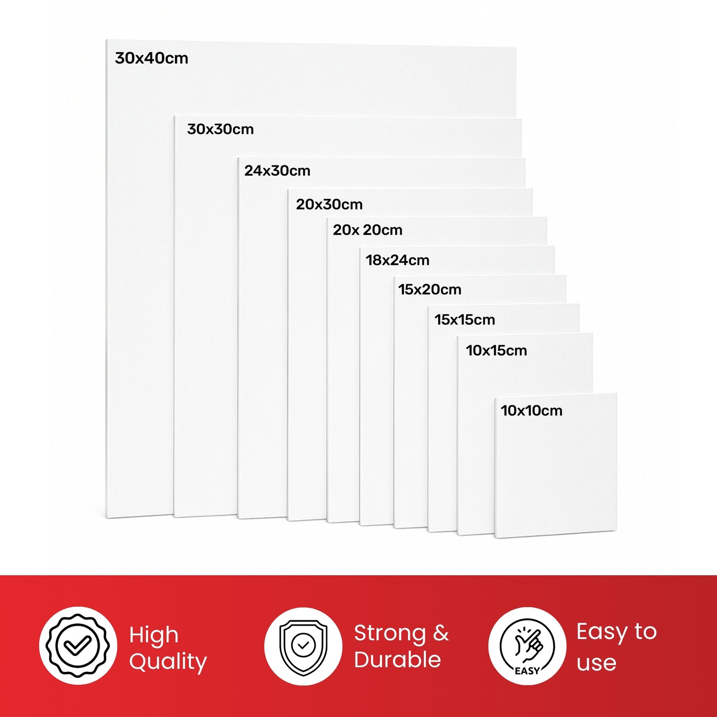 15x15cm Blank White Flat Stretched Board Art Canvas By Janrax