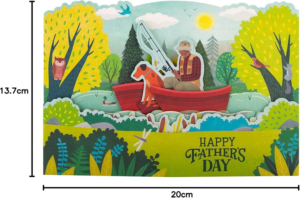 Paper Wonder Relaxing Fishing Design 3D & Pop Up Father's Day Card
