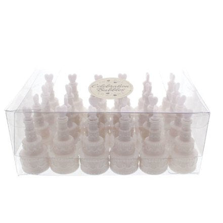 Pack of 24 White Wedding Cake Bubbles