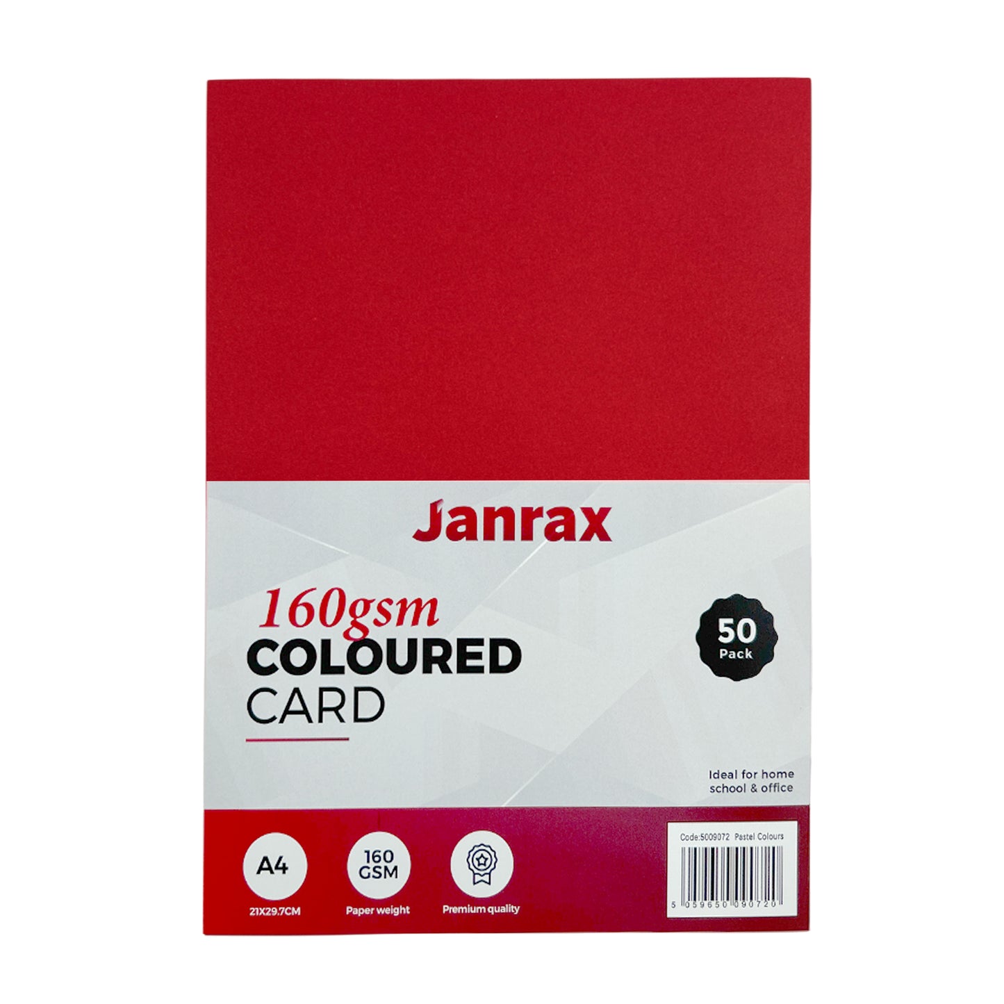 Pack of 500 A4 Assorted Primary Coloured Card 160gsm Sheets