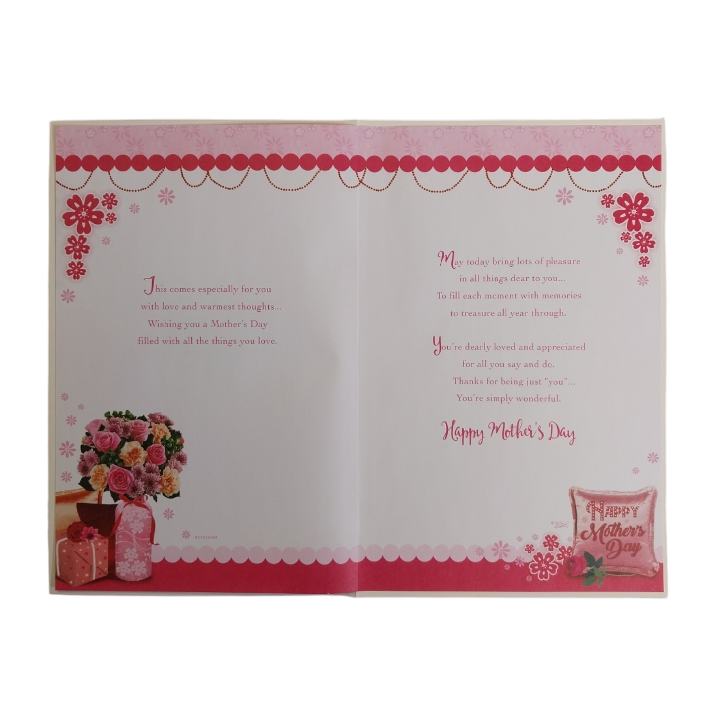 To My Wife Flower Pot and Cushion Design Pink Mother's Day Boxed Card