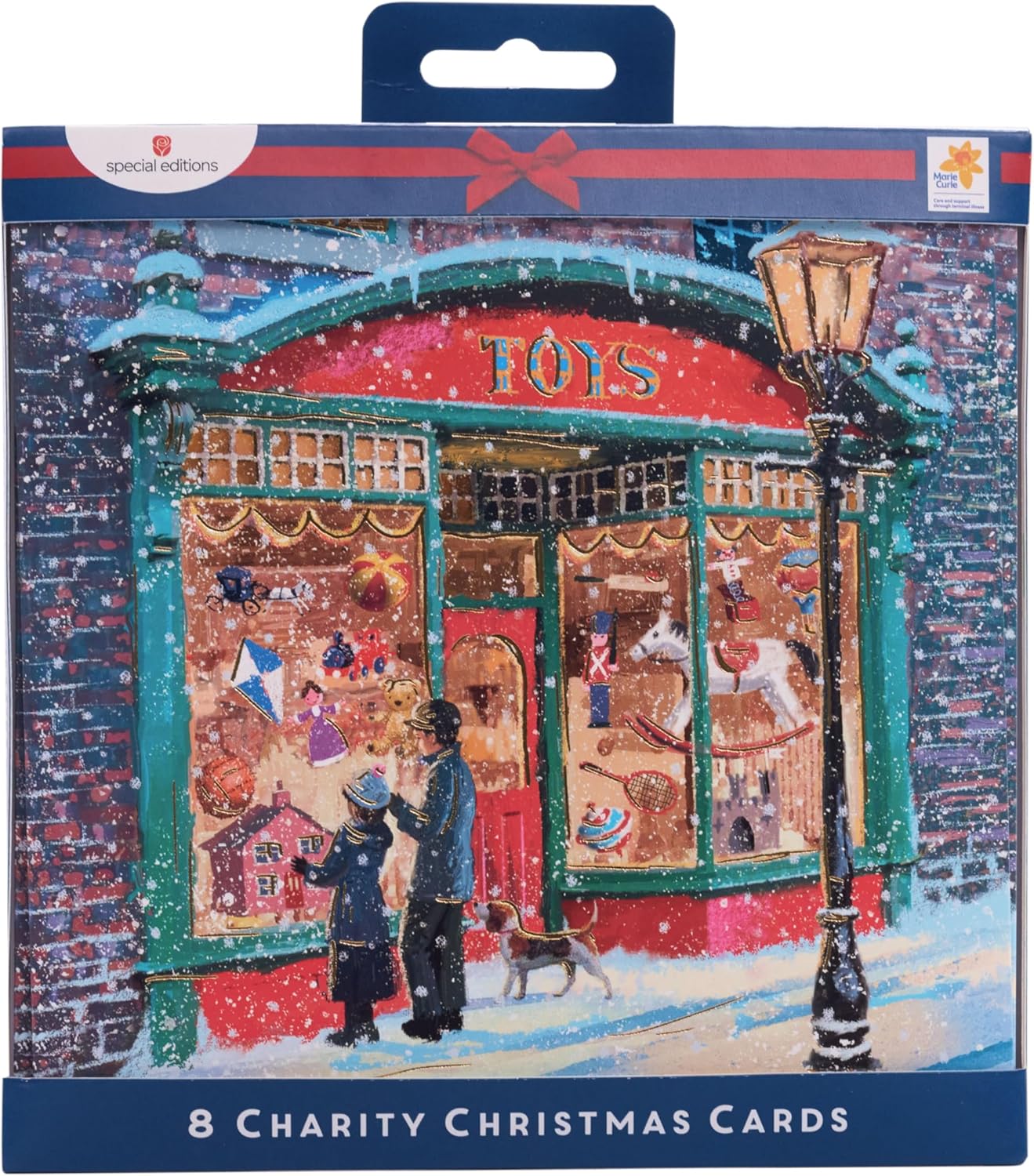 Pack of 8 Festive Toy Shop Marie Curie Charity Christmas Cards