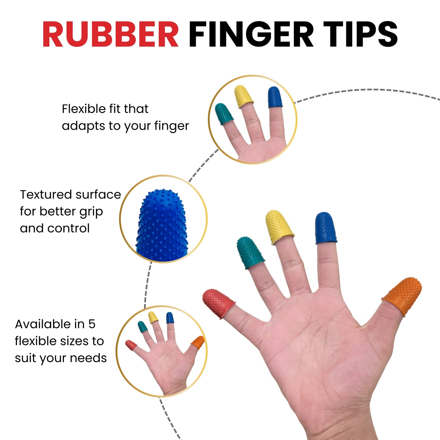 Pack of 24 Blue No.1 Rubber Thimblettes - Medium Thimble Finger Cones