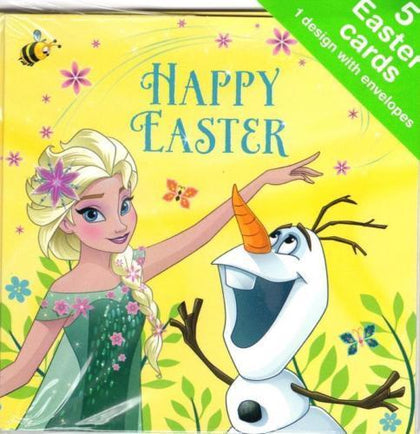 Pack of 5 Frozen Happy Easter Greeting Cards In Same Design Mini 4