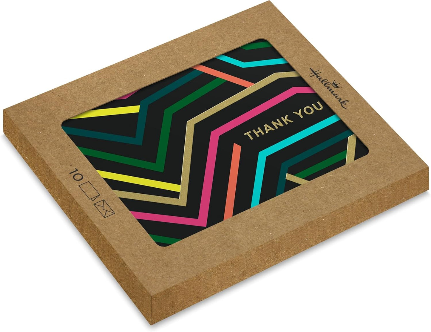 Neon Graphics Design Thank You Card Multipack 10 Cards with White Envelopes