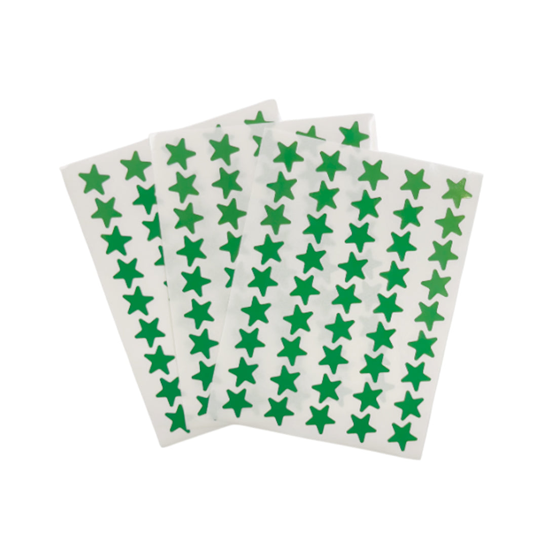 Pack of 1620 Green Shiny 15mm Self-Adhesive Stars