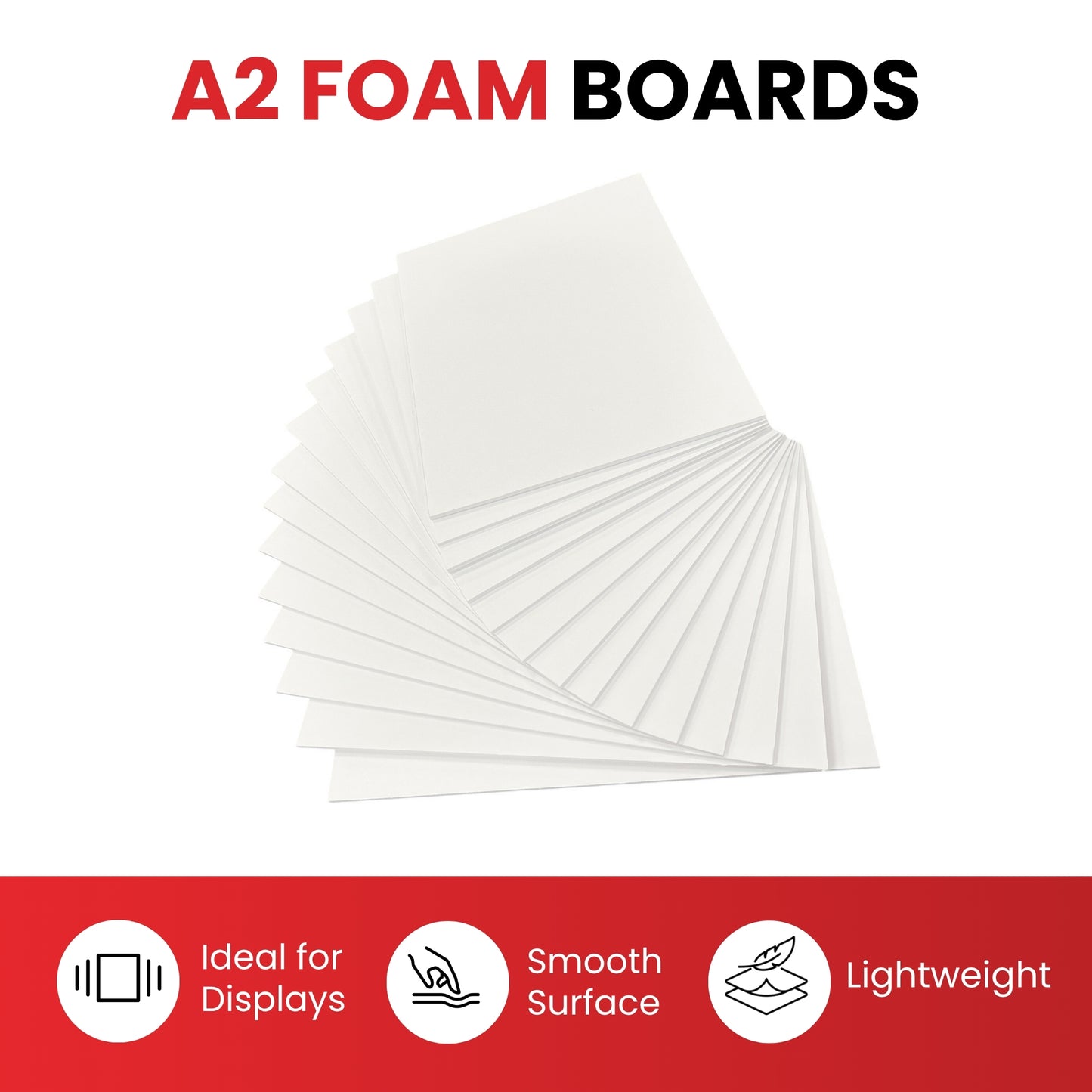 Pack of 15 A2 3mm White Foam Boards – 420 x 594mm