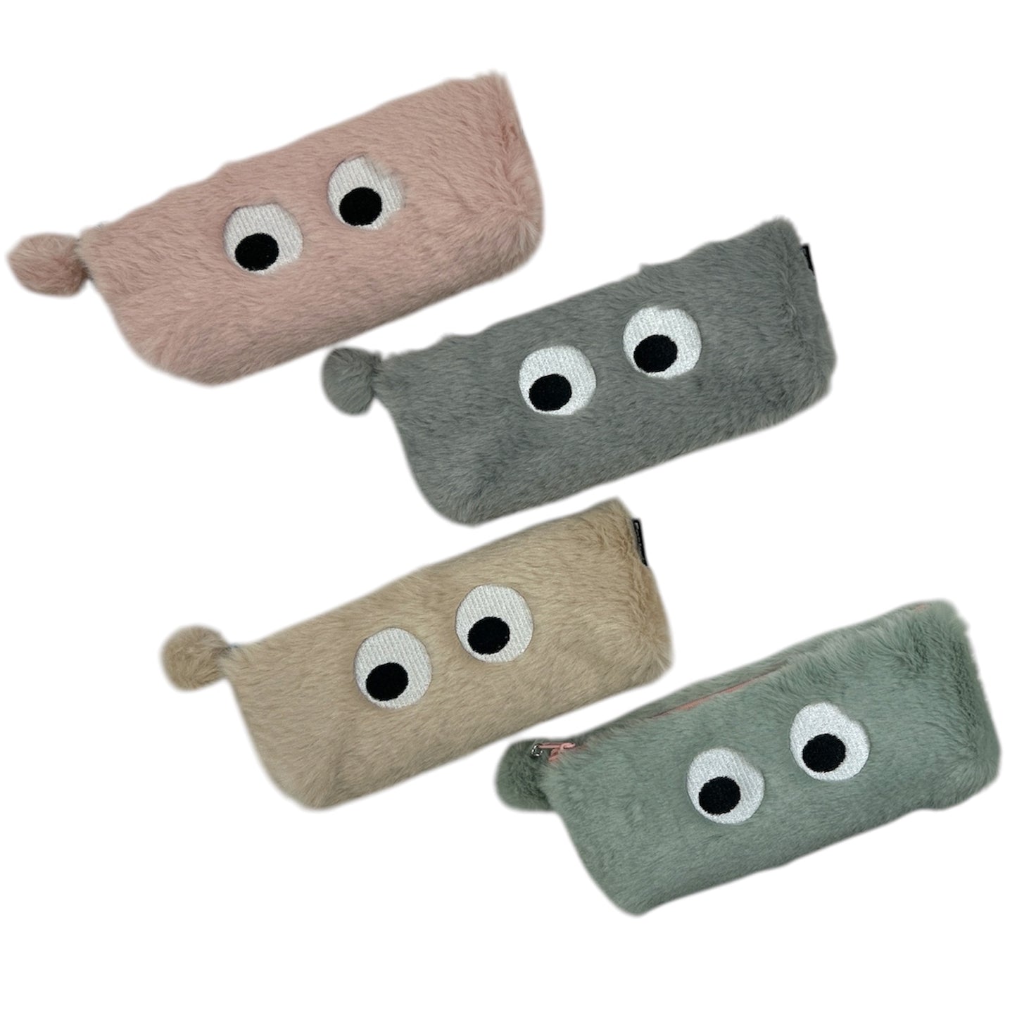 Single Plush Googly‑Eyes Pencil Case