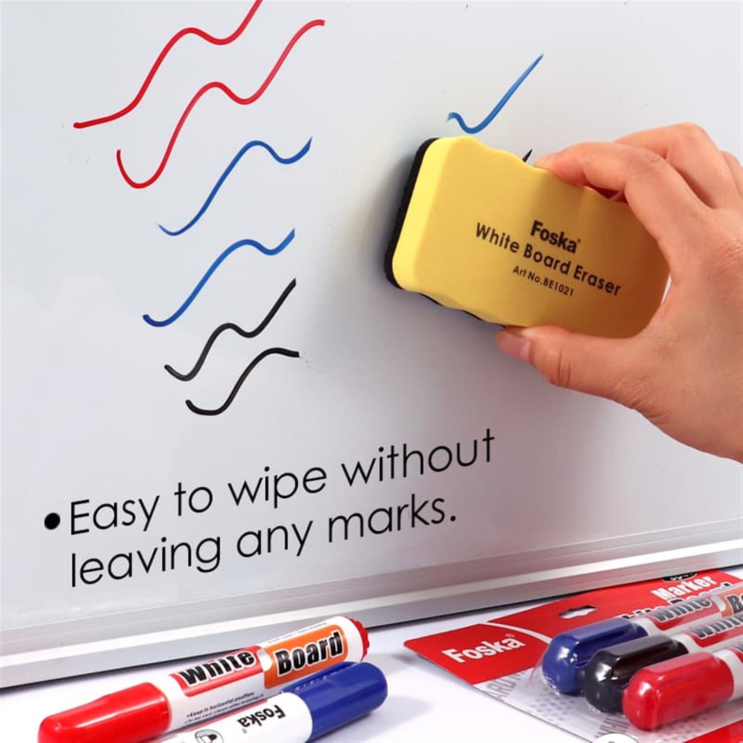 Pack of 3 Colors Smooth Ink Easy Dry Whiteboard Marker Pens
