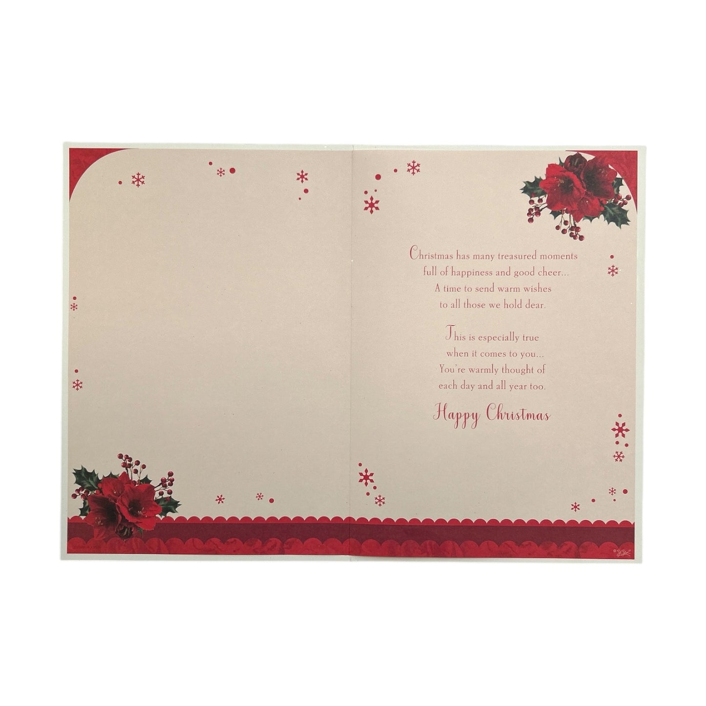 Especially For You Flower Frame Design Open Christmas Card