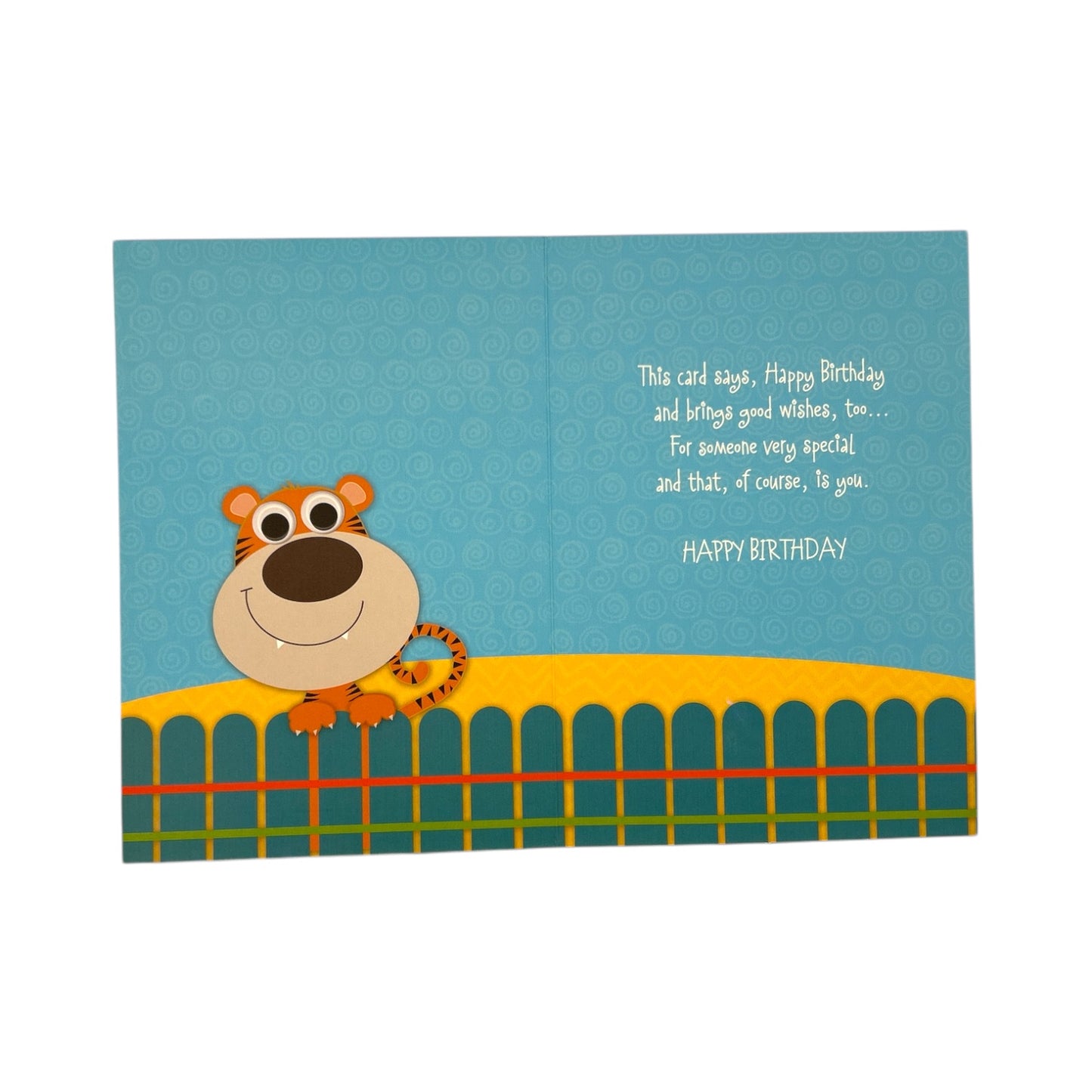 Open Male Juvenile Tiger Design Birthday Card