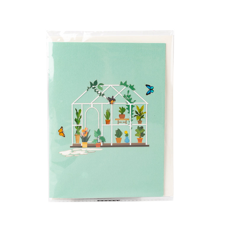 Blooming Haven Botanical 3D Greenhouse 3D Pop Up Greeting Card