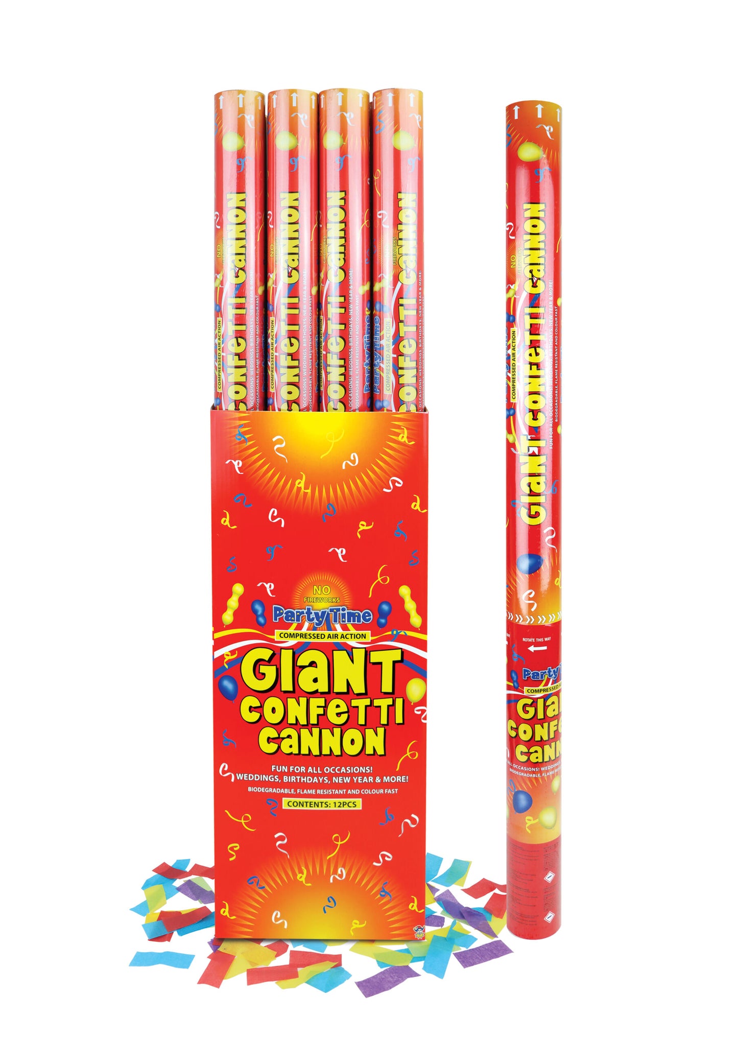 Giant Party Time Multicolour Paper Confetti Shooter (80cm)