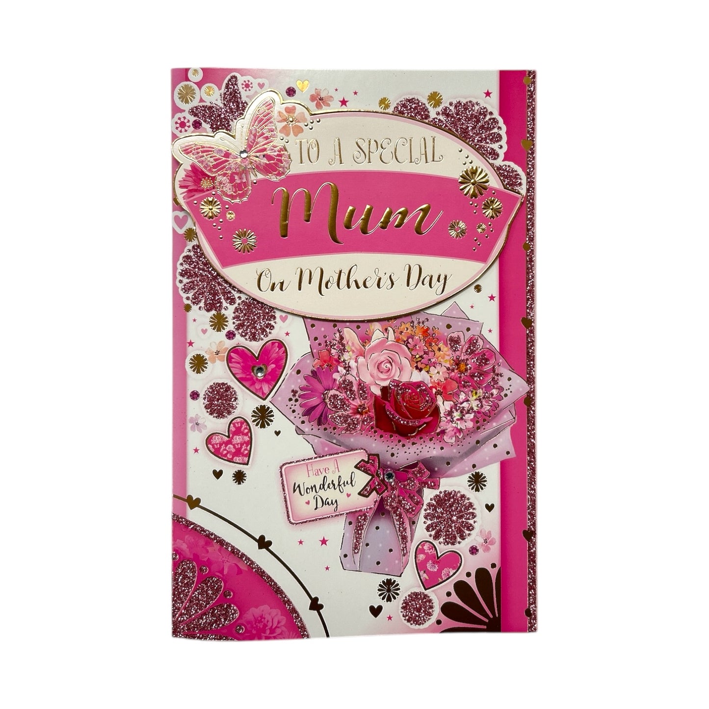 To Mum Lovely Pink Flowers Bouquet Design Mother's Day Boxed Card