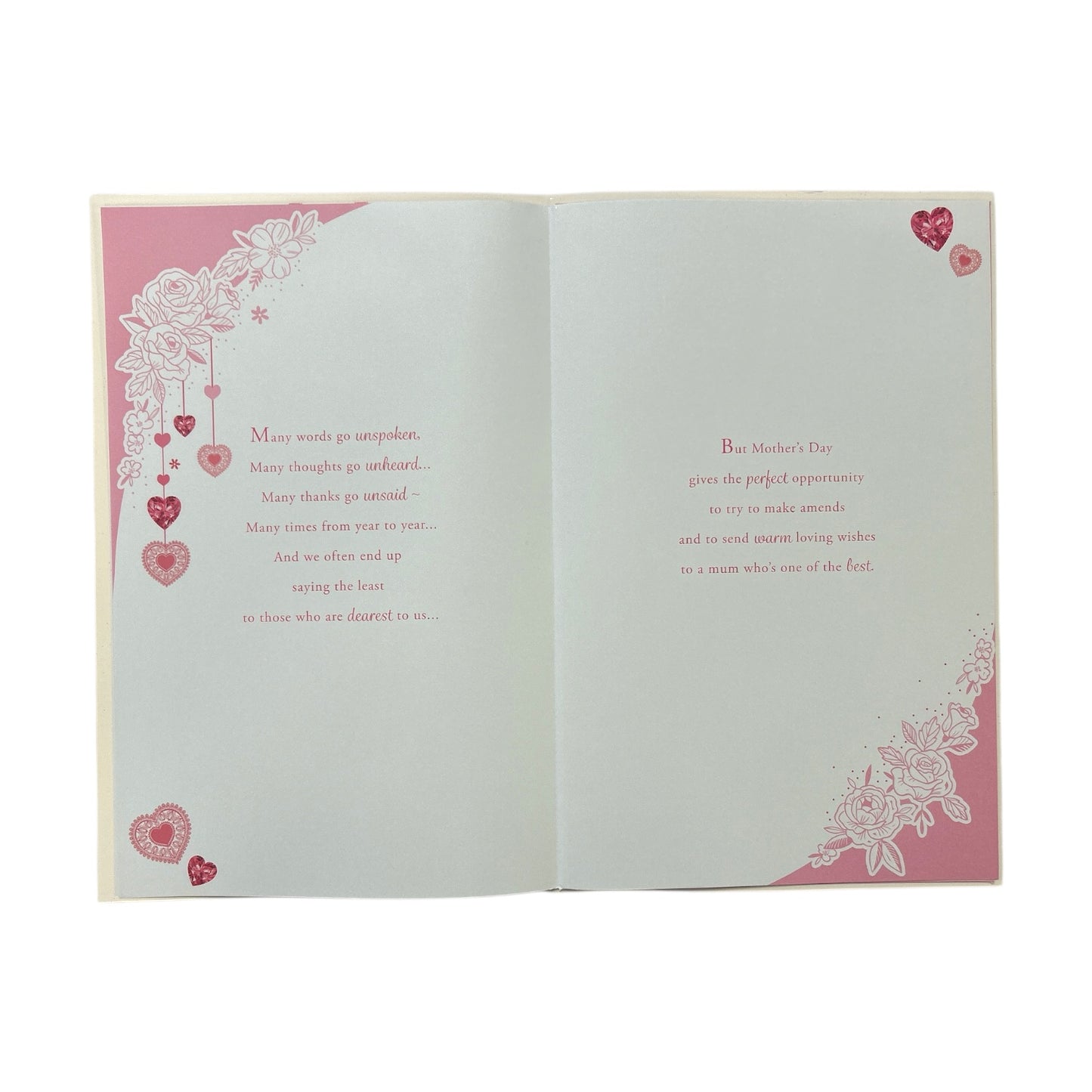 For Special Mum 8 Page Insert Luxury Mother's Day Card