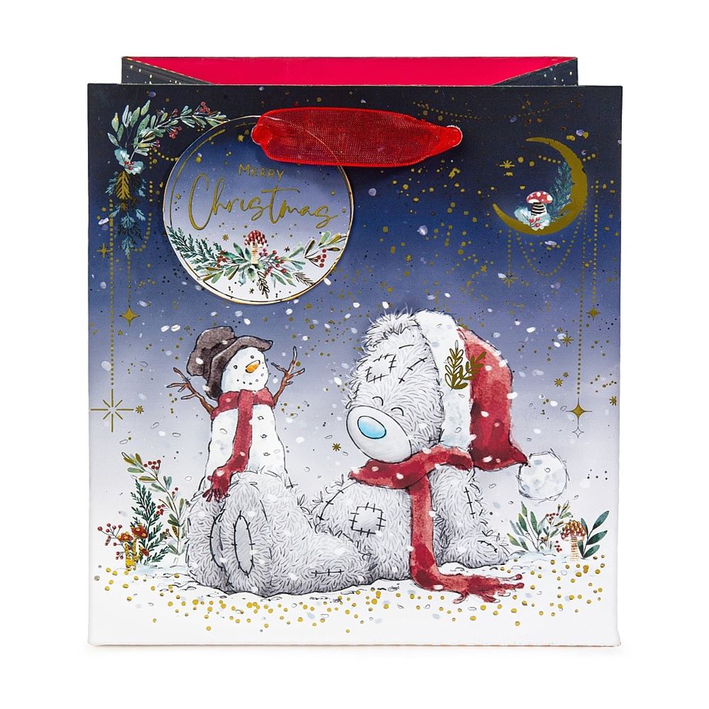 Bear with Snowman Small Christmas Gift Bag {DC}