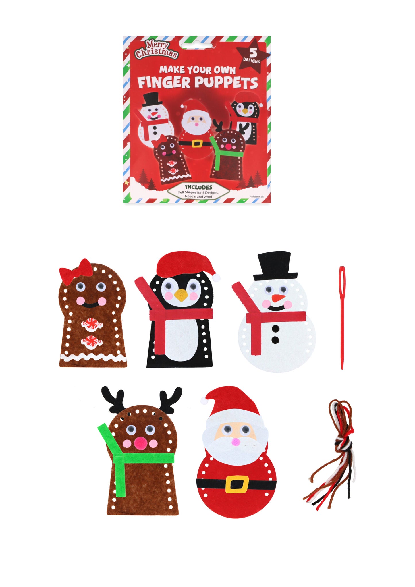 Christmas Make Your Own Finger Puppets Craft Set