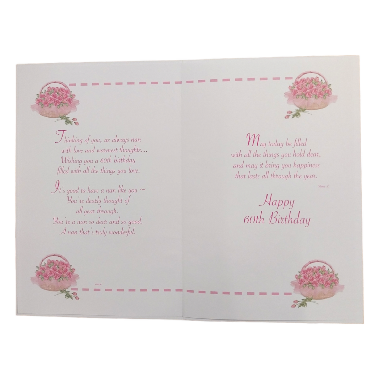 With Love Nan Happy 60th Birthday card
