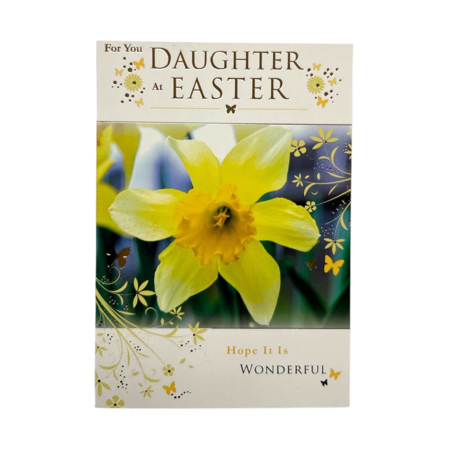 For Daughter Photographic Daffodils Design Easter Card