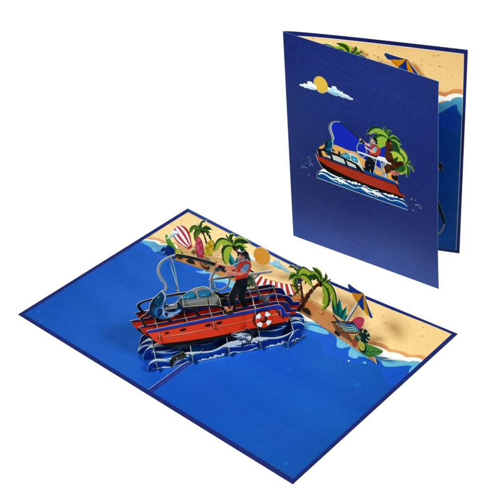 Fishing Scene 3D Pop Up Greeting Card