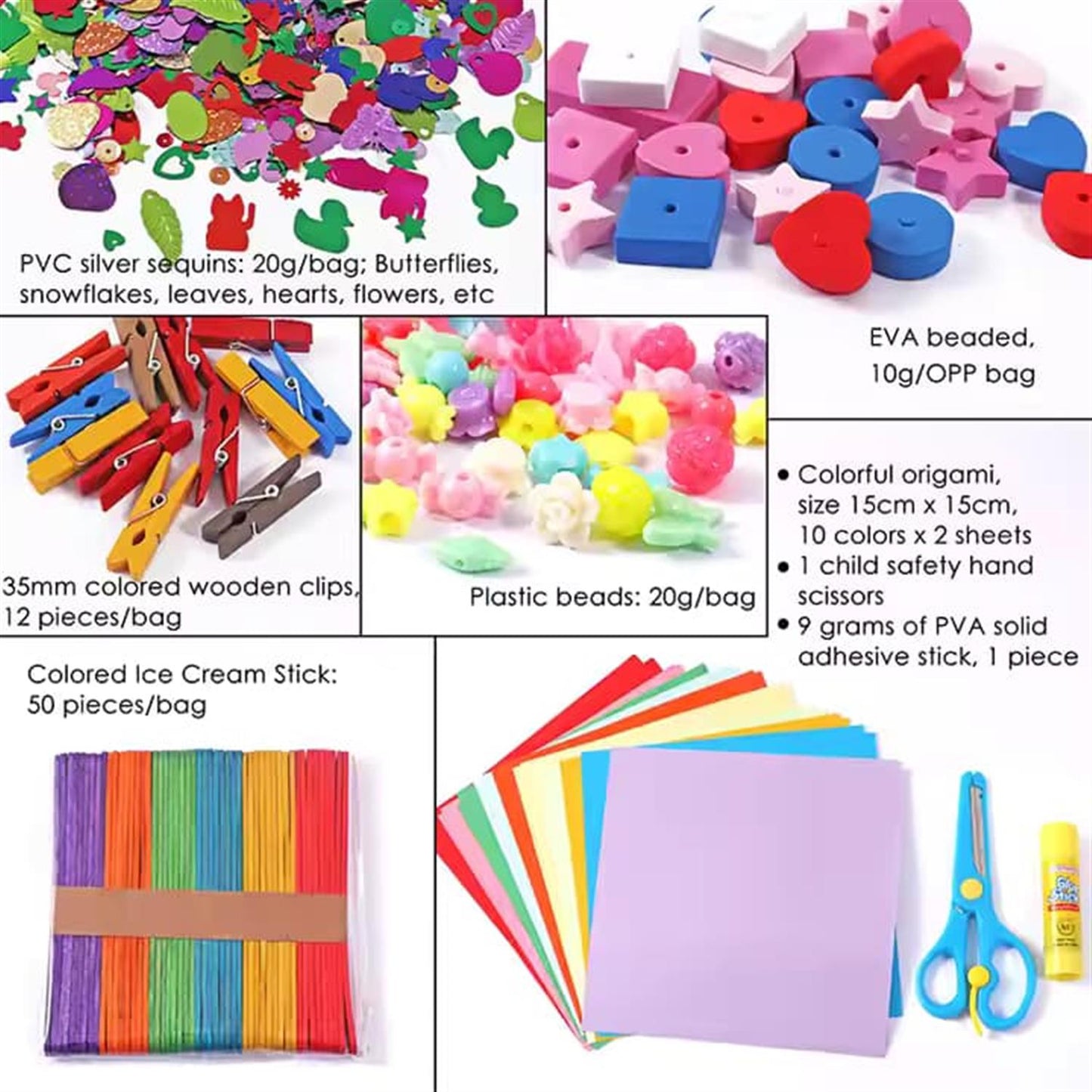 Pack of 1200 Pieces DIY Arts and Crafts Set