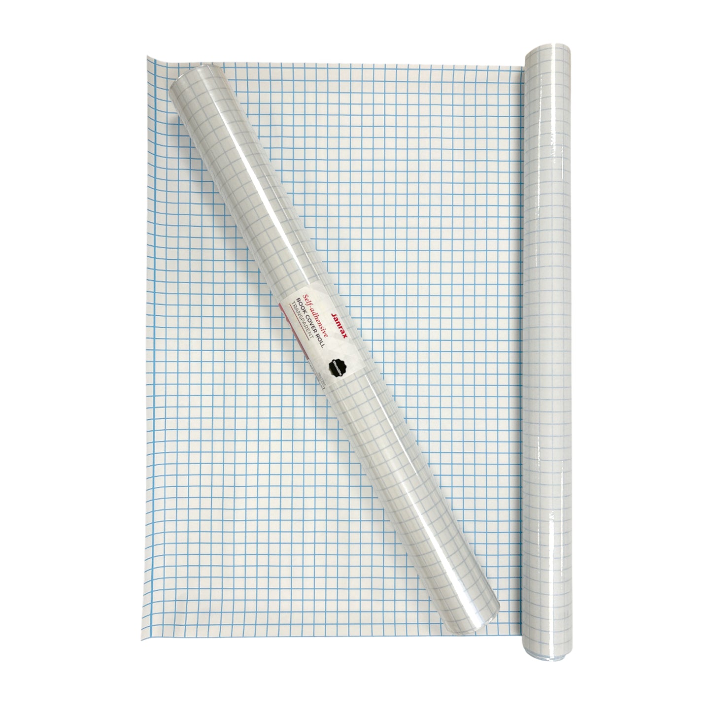 Pack of 6 Janrax 50cm x 10m Clear Glossy CPP 0.06mm Thick Self-Adhesive Book Cover Rolls