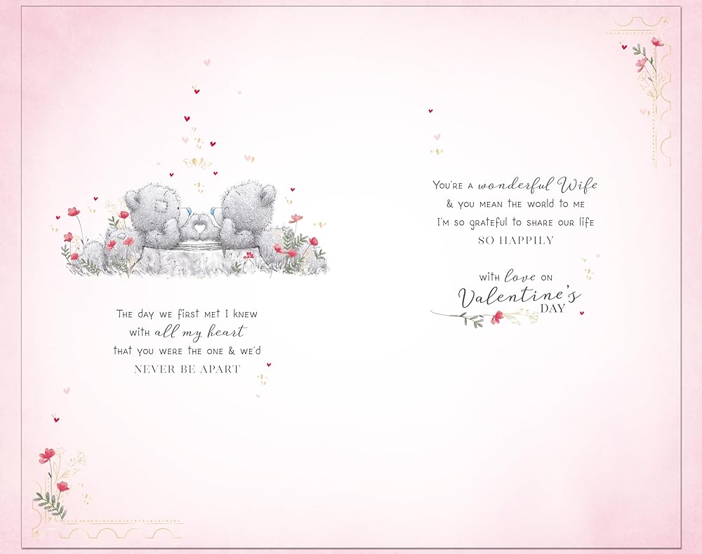 Bears Hugging Beautiful Wife Handmade Valentine's Day Card