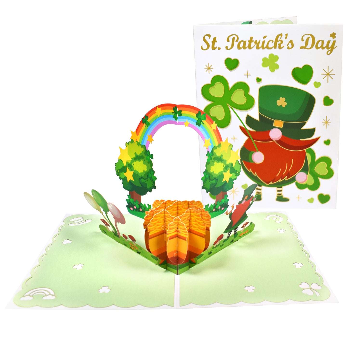 Leprechaun and Rainbow 3D Pop Up St. Patrick’s Day Card