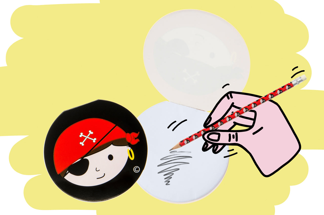 Pack of 12 Round Pirate Design Notebook 8cm