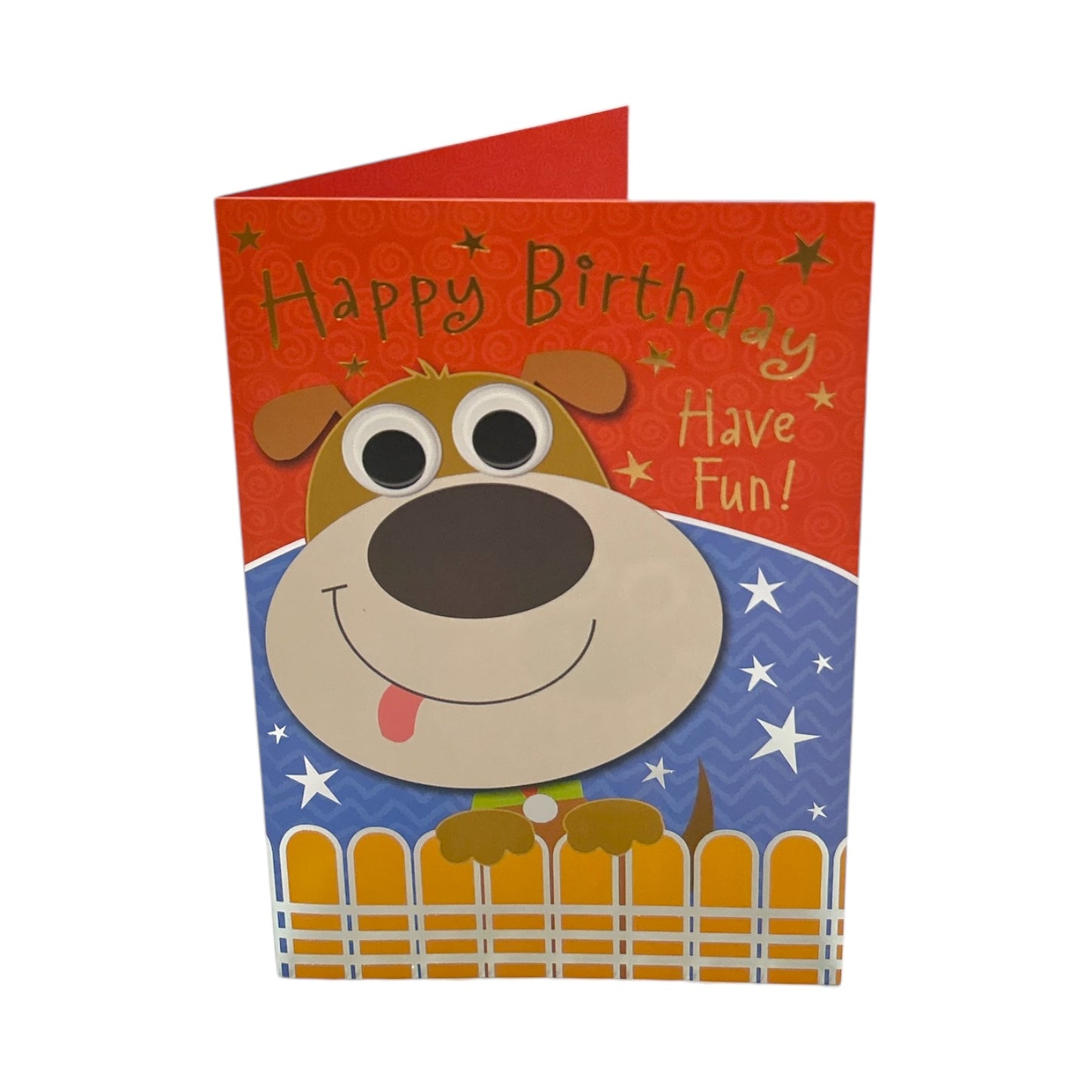 Open Male Juvenile Cute Dog Design Birthday Card