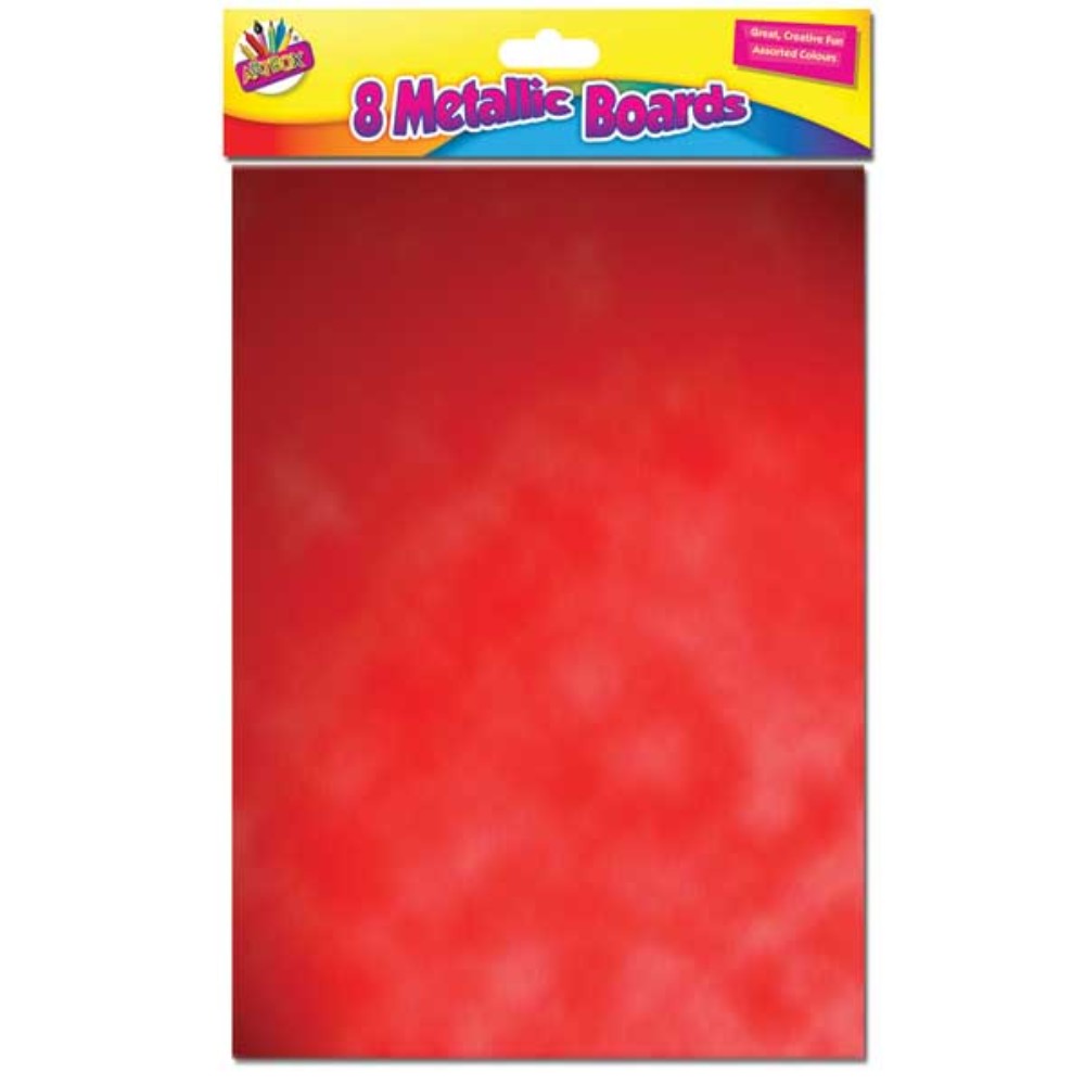 Assorted Coloured Metallic Boards 8 Pack