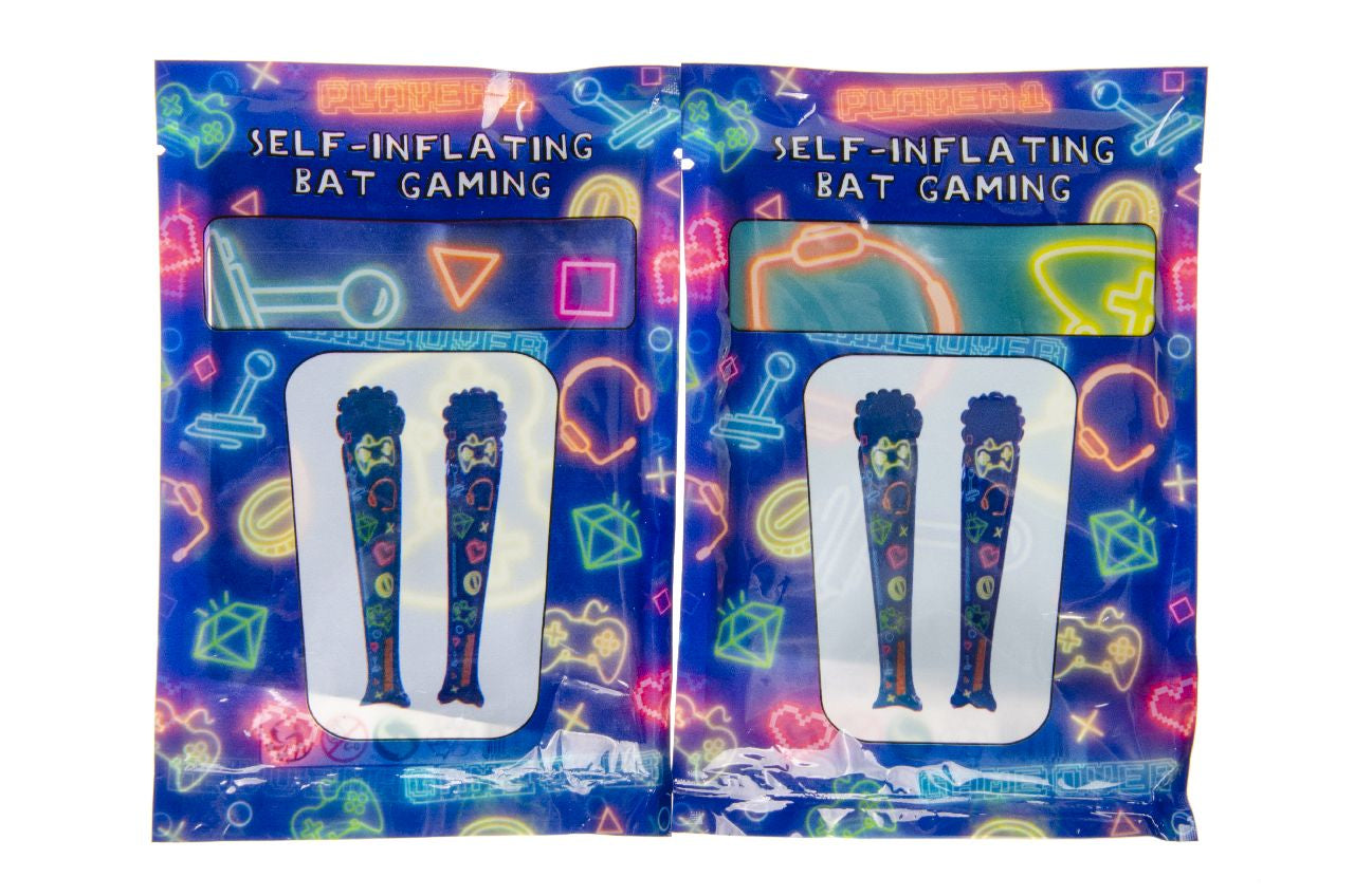 Pack of 48 Gamer Print Self-Inflating Bats