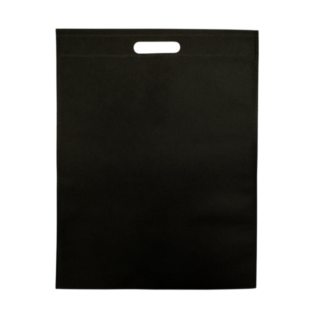 Pack of 100 Black Coloured 40x30cm Non-Woven Patch Handle Bags