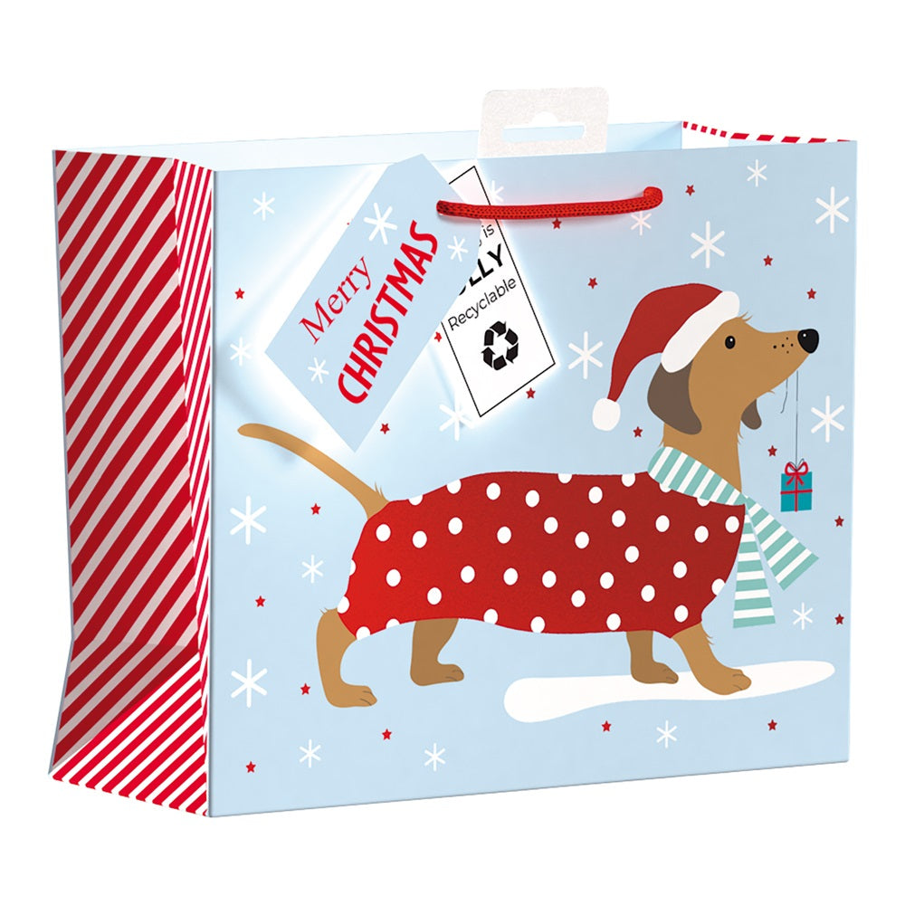 Dachshund Design Medium Christmas Gift Bag