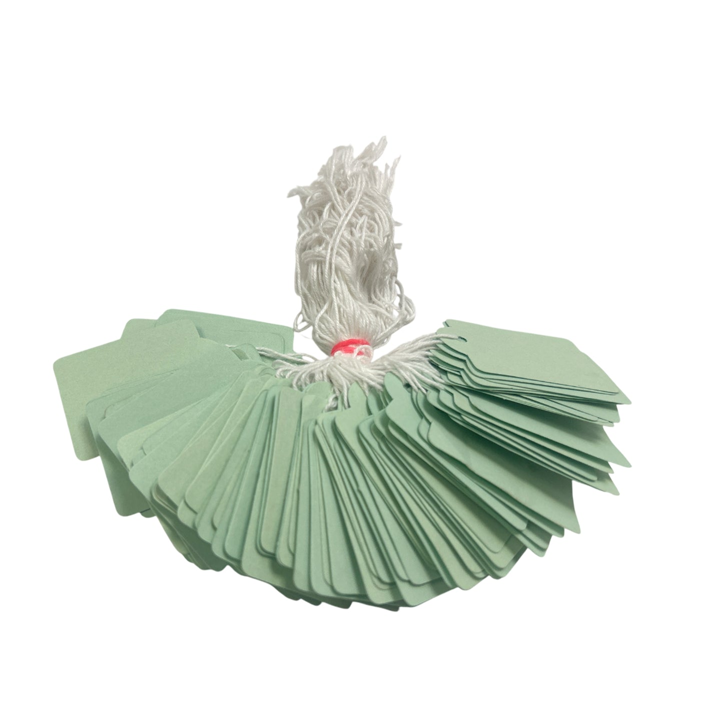 Pack of 100 Large Light Green Strung Tags 36 x 53mm