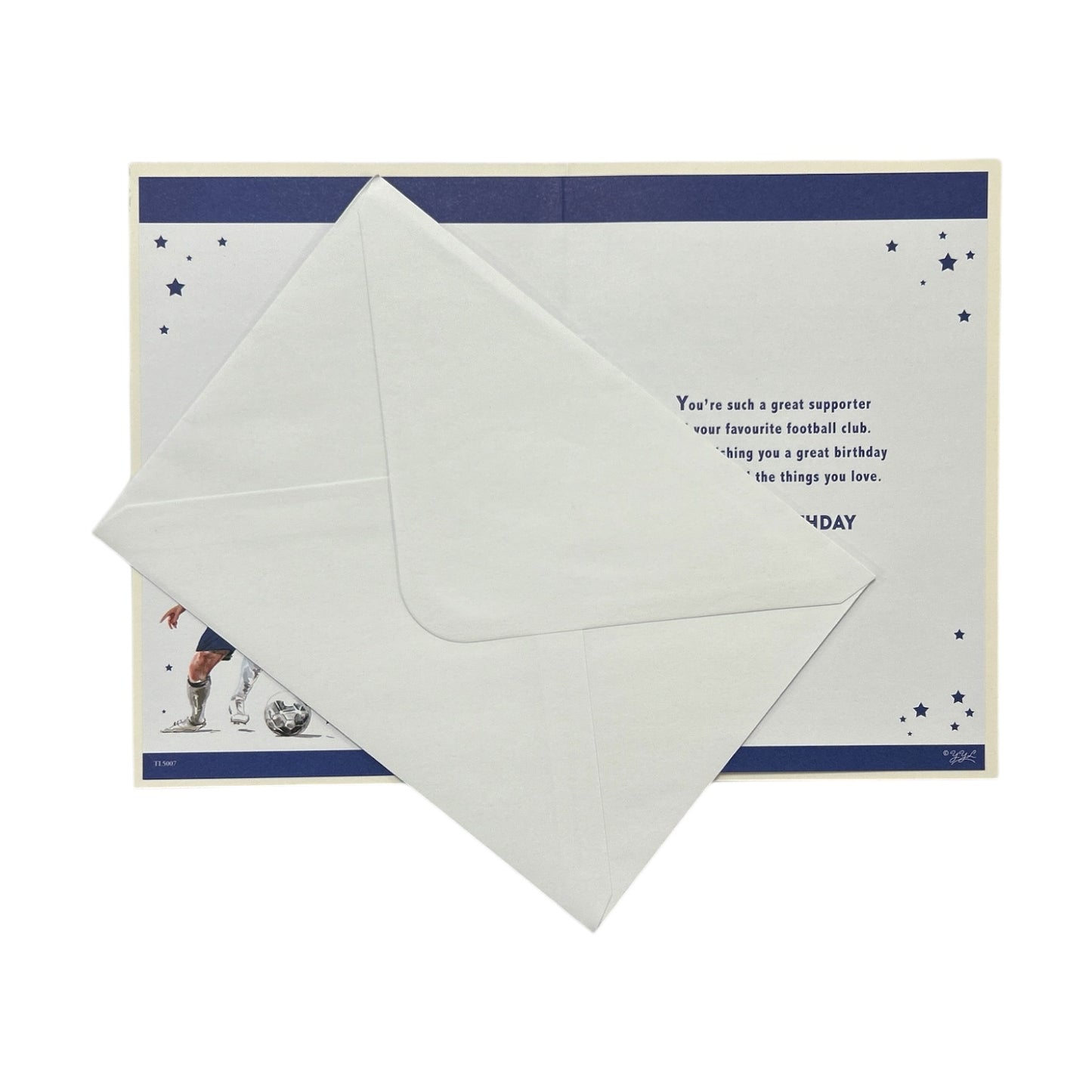 A Man In White and Blue Soccer Uniform Customized Male Birthday Card