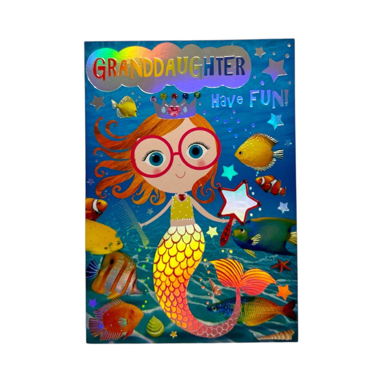 To Granddaughter Trendy Pops Mermaid Princess Design Birthday Card