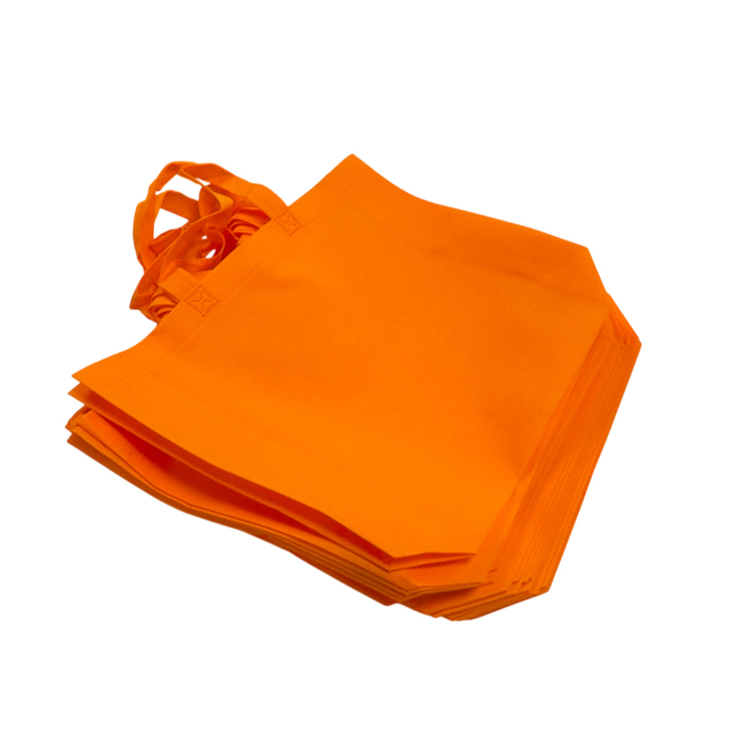 Pack of 100 Orange Coloured 40x30x10cm Non-Woven Bags with Handle
