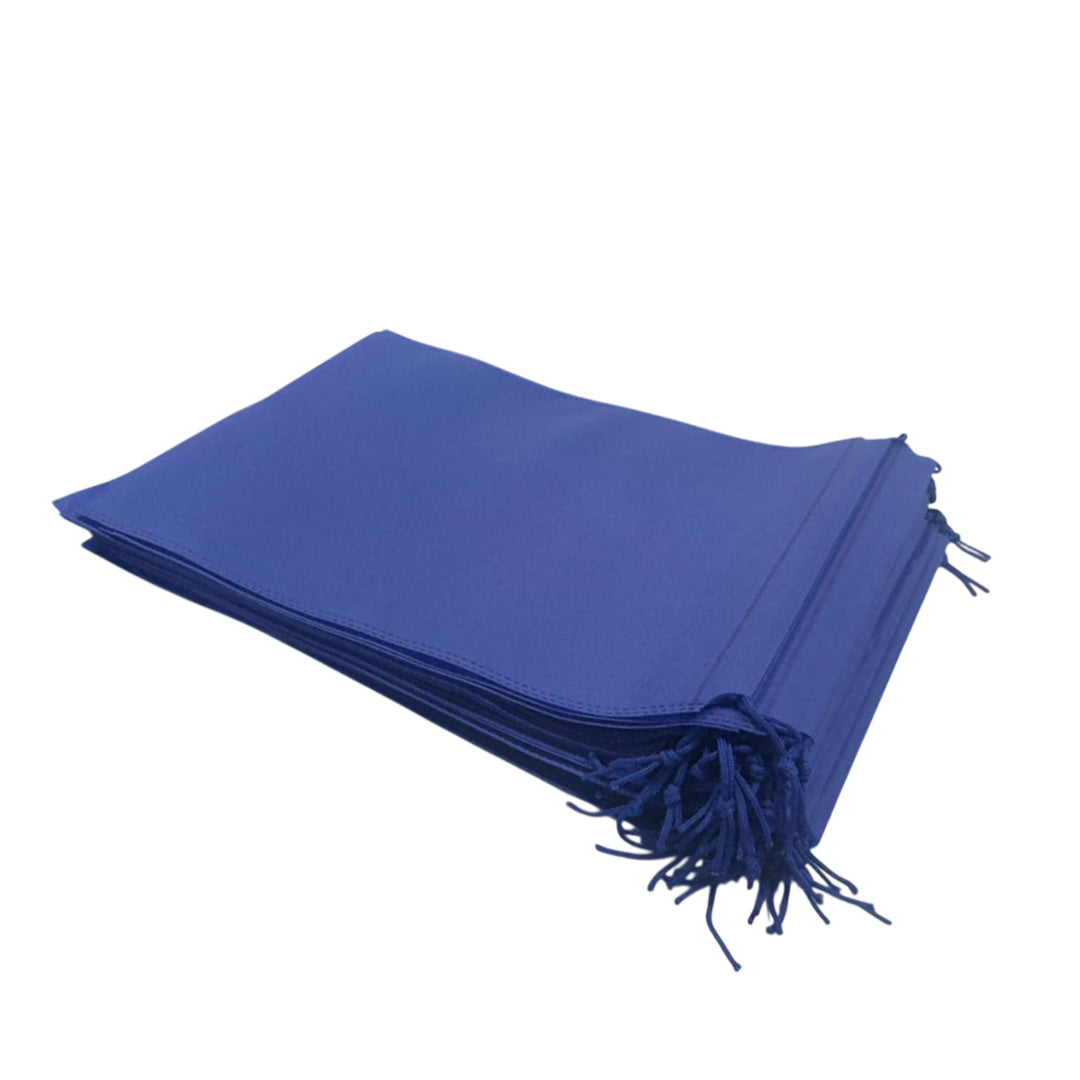 Pack of 100 Blue Coloured 32x22cm Non-Woven Drawstring Bags