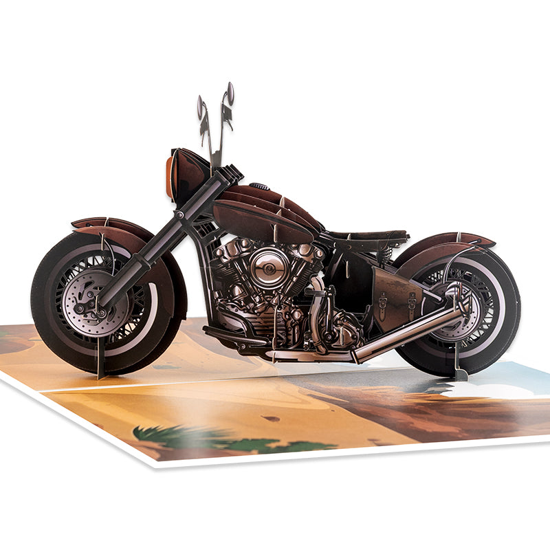 Road Rebel 3D Motorcycle Greeting Card