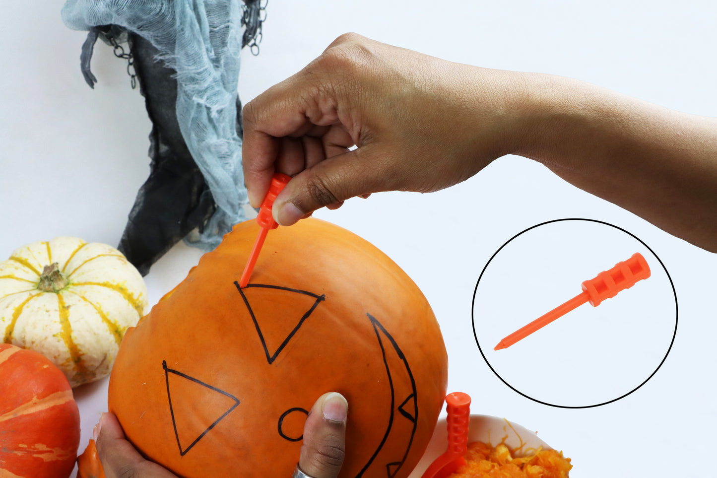 Halloween Pumpkin Carving Kit Tool 5 Pcs Set