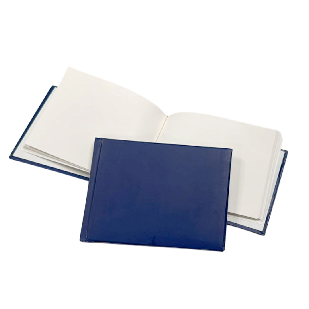 Pack of 24 Plain Cover 100 Pages Navy Blue Autograph Books – School Leavers Signature, End of Term Memory Book
